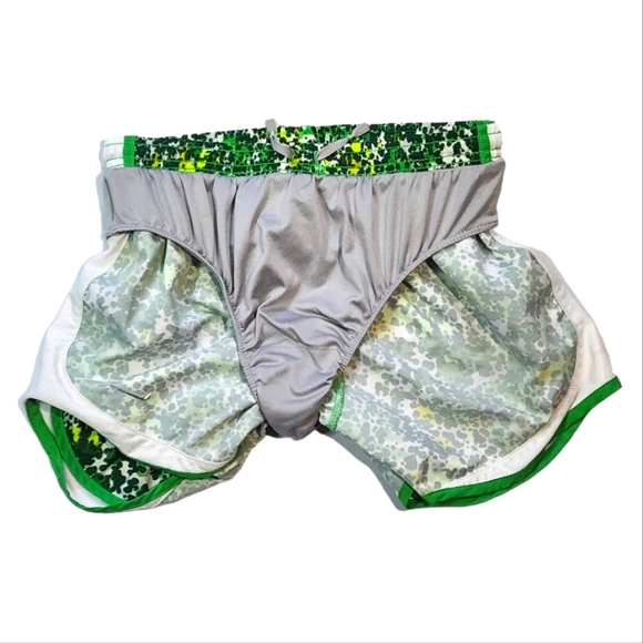 Nike Dri-fit Lined Active Shorts Green Speckled Size Small - Picture 2 of 4